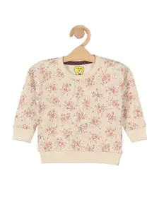 Lil Lollipop Girls Cream-Coloured Printed Sweatshirt