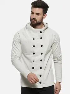 Campus Sutra Men Cream-Coloured Windcheater Tailored Jacket
