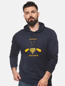 Campus Sutra Men Blue Printed Cotton Sweatshirt