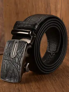 BuckleUp Men Black Textured Belt