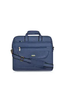 LOREM Men Blue Textured Laptop Bag