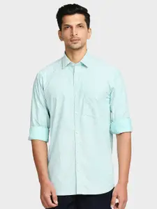 ColorPlus Men Green Tailored Fit Printed Cotton Casual Shirt
