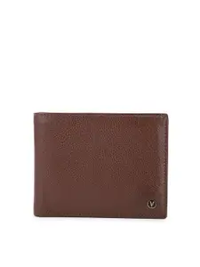 Van Heusen Men Maroon Textured Leather Two Fold Wallet