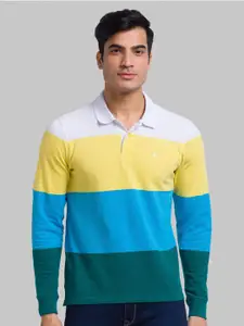 Parx Men Yellow Colourblocked Polo Collar T-shirt