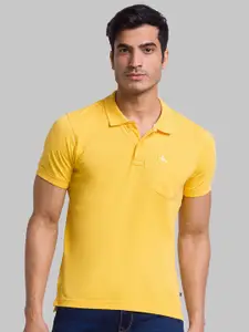 Parx Men Yellow Polo Collar T-shirt