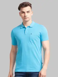 Parx Men Blue Polo Collar T-shirt