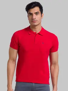 Parx Men Red Polo Collar T-shirt
