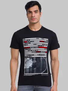 Parx Men Black & White Printed T-shirt