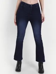 Next One Women Navy Blue Bootcut High-Rise Light Fade Stretchable Jeans