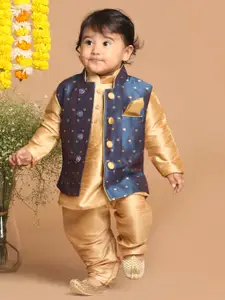 VASTRAMAY Boys Regular Kurta & Pyjama with Woven Nehru Jacket