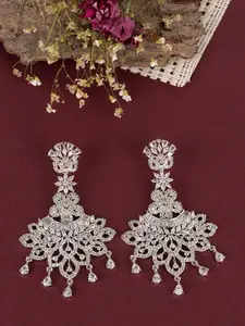 JEWELS GEHNA White Floral Drop Earrings