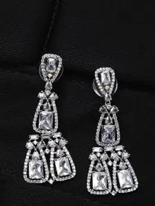 Bhana Fashion White Contemporary Drop Earrings