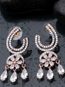 Bhana Fashion White Contemporary Drop Earrings