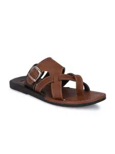 John Karsun Men Tan & Black Comfort Sandals