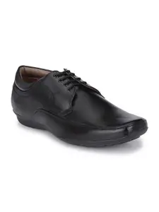 John Karsun Men Black Solid Formal Derby Shoes