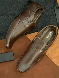 John Karsun Men Brown Solid Slip-On Formal Shoes