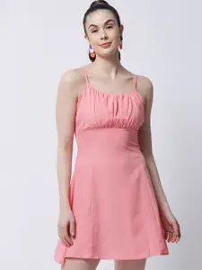 MARC LOUIS Peach-Coloured Crepe Mini Dress