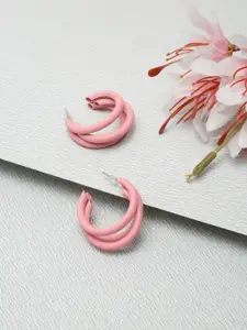 YouBella Pink Contemporary Studs Earrings