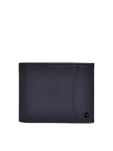 Belwaba Men Black Textured Leather Two Fold Wallet