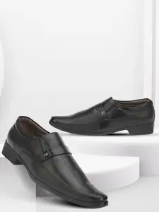 Provogue Men Black Solid Slip-On Formal Shoes