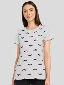 CHOZI Women Grey Printed T-shirt