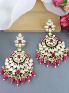 I Jewels Pink & Gold-Toned Contemporary Drop Earrings