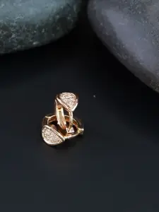 I Jewels Rose Gold Circular Hoop Earrings