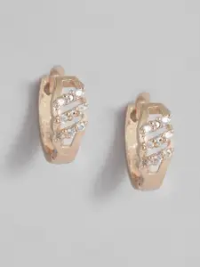 I Jewels Rose Gold Circular Hoop Earrings