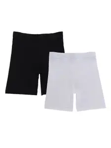 Bodycare Kids Girls Pack Of 2 White & Black Shorts