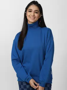 FOREVER 21 Women Blue Sweatshirt