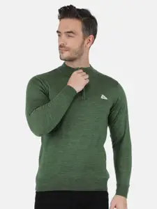 Monte Carlo Men Olive Green Pullover Sweater