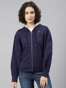 Beverly Hills Polo Club Women Navy Blue Hooded Sweatshirt