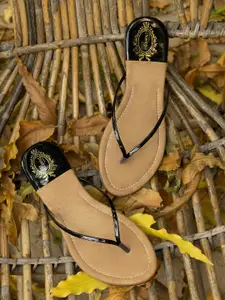 Shoetopia Girls Beige T-Strap Flats