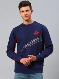 Beverly Hills Polo Club Men Navy Blue Printed Sweatshirt