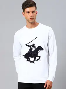 Beverly Hills Polo Club Men White Printed Sweatshirt