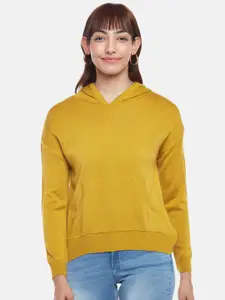 People Women Mustard Round Neck Pullover