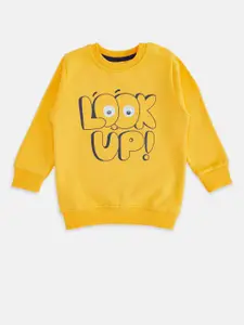 Pantaloons Baby Boys Yellow Printed Cotton Sweatshirt