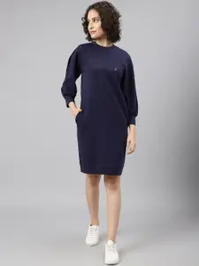 Beverly Hills Polo Club Navy Blue Solid Jumper Dress