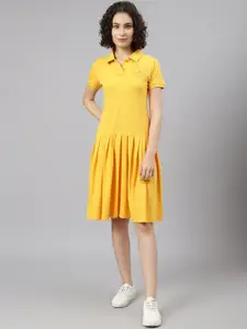 Beverly Hills Polo Club Women Yellow Solid Shirt Dress