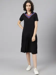 Beverly Hills Polo Club Women Black Solid A-Line Dress