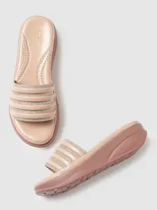 Marc Loire Nude-Coloured PU Wedge Sandals