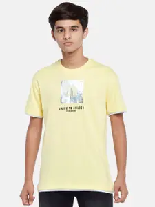 Coolsters by Pantaloons Boys Yellow Typography Printed Cotton T-shirt