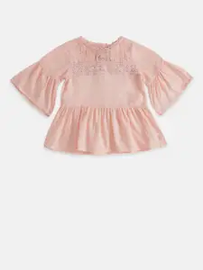 Pantaloons Baby Pink Cinched Waist Top