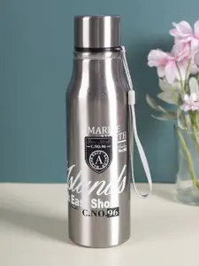 MARKET99 Silver-Toned Printed Stainless Steel Water Bottles 750 ml