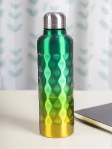 MARKET99  Green & Yellow Printed Stainless Steel Water Bottle 750 ml