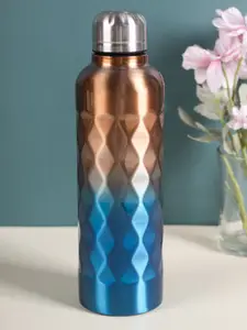 Market99 Blue & Brown Textured Stainless Steel Water Bottle-750ML