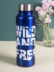 MARKET99 Navy Blue Printed Stainless Steel Water Bottle 750Ml