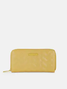 Forever Glam by Pantaloons Women Yellow Geometric Textured PU Envelope