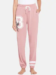 Dreamz by Pantaloons Women Pink & White Printed Cotton Lounge Pants