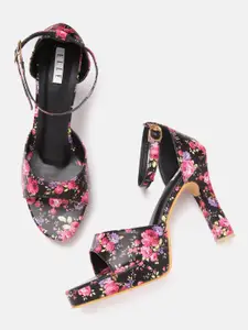 ELLE Women Floral Printed Block Heels